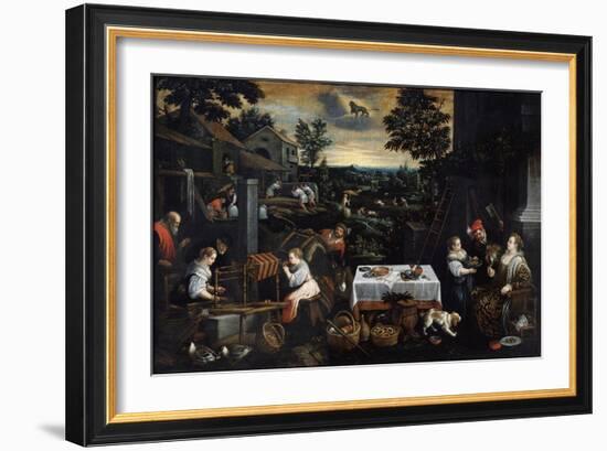 July (From the Series the Seasons), Late 16th or Early 17th Century-Leandro Bassano-Framed Giclee Print