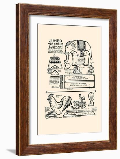 Jumbo The Circus Elephant & Feeding Rooster-Michael C. Dank-Framed Art Print