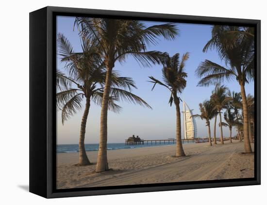 Jumeirah Beach and the Burj Al Arab Hotel, Dubai, United Arab Emirates, Middle East-Amanda Hall-Framed Premier Image Canvas