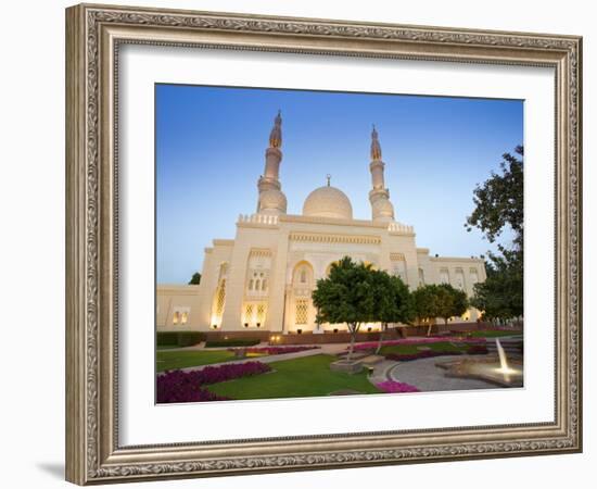 Jumeirah Mosque at Dusk, Dubai, United Arab Emirates-Neil Farrin-Framed Photographic Print