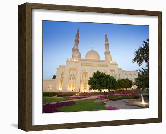 Jumeirah Mosque at Dusk, Dubai, United Arab Emirates-Neil Farrin-Framed Photographic Print