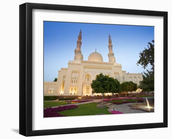 Jumeirah Mosque at Dusk, Dubai, United Arab Emirates-Neil Farrin-Framed Photographic Print