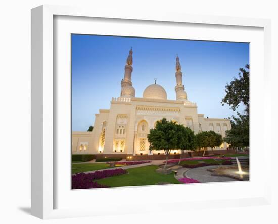 Jumeirah Mosque at Dusk, Dubai, United Arab Emirates-Neil Farrin-Framed Photographic Print