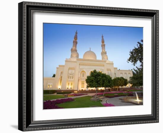 Jumeirah Mosque at Dusk, Dubai, United Arab Emirates-Neil Farrin-Framed Photographic Print