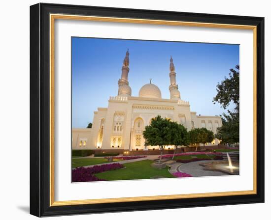 Jumeirah Mosque at Dusk, Dubai, United Arab Emirates-Neil Farrin-Framed Photographic Print