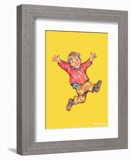 Jump - Alfie Illustrated Print-Shirley Hughes-Framed Art Print