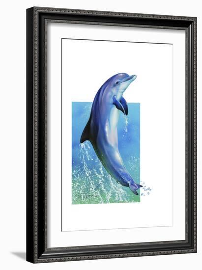 Jump Dolphin-Tim Knepp-Framed Giclee Print