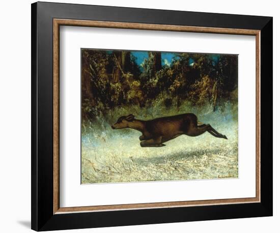 Jumping Deer-Gustave Courbet-Framed Giclee Print