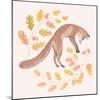 Jumping Fox, Fall Leaves-Stacy Hsu-Mounted Art Print