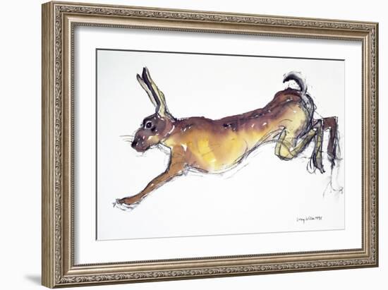 Jumping Hare-Lucy Willis-Framed Giclee Print