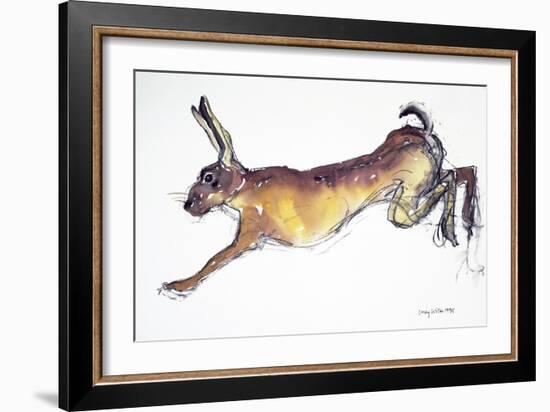 Jumping Hare-Lucy Willis-Framed Giclee Print