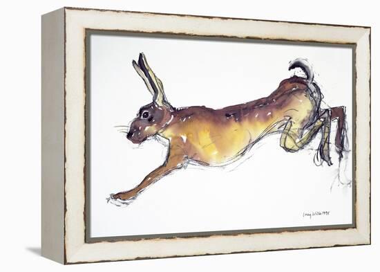 Jumping Hare-Lucy Willis-Framed Premier Image Canvas