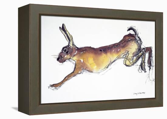 Jumping Hare-Lucy Willis-Framed Premier Image Canvas