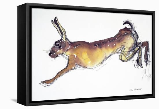 Jumping Hare-Lucy Willis-Framed Premier Image Canvas