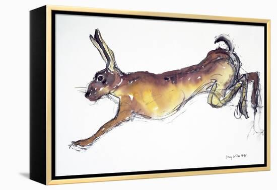 Jumping Hare-Lucy Willis-Framed Premier Image Canvas