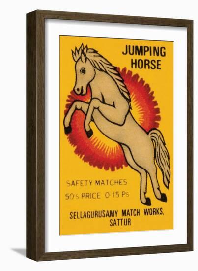 Jumping Horse Safety Matches-null-Framed Art Print