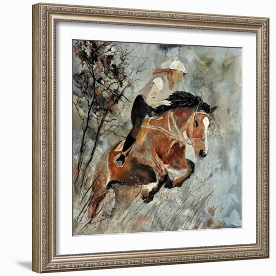 Jumping Horse-Pol Ledent-Framed Art Print