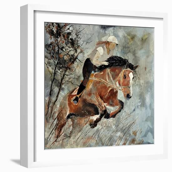 Jumping Horse-Pol Ledent-Framed Art Print