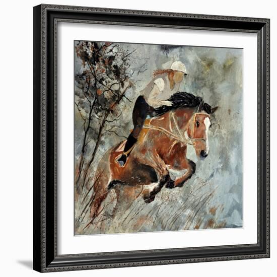 Jumping Horse-Pol Ledent-Framed Art Print