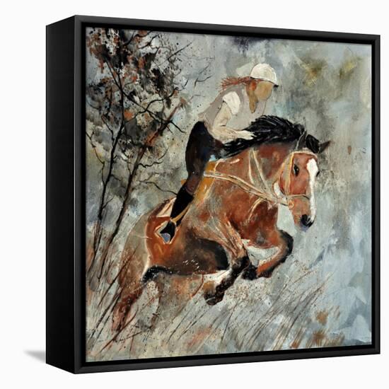 Jumping Horse-Pol Ledent-Framed Stretched Canvas