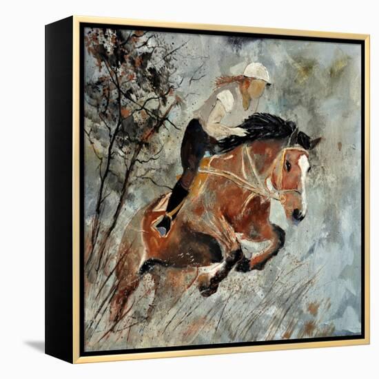 Jumping Horse-Pol Ledent-Framed Stretched Canvas