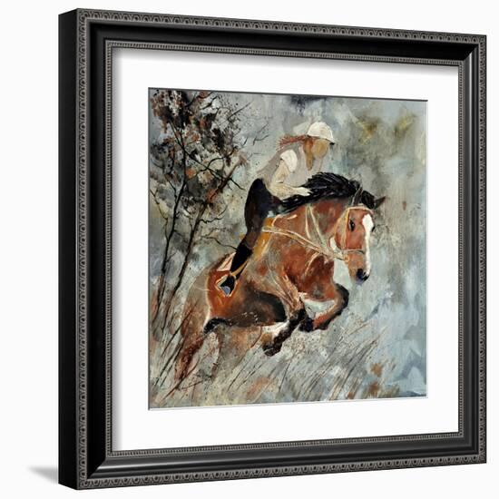 Jumping Horse-Pol Ledent-Framed Art Print