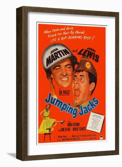 Jumping Jacks, Dean Martin, Jerry Lewis, Mona Freeman, 1952-null-Framed Art Print