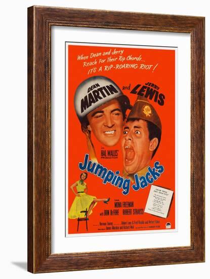 Jumping Jacks, Dean Martin, Jerry Lewis, Mona Freeman, 1952-null-Framed Art Print