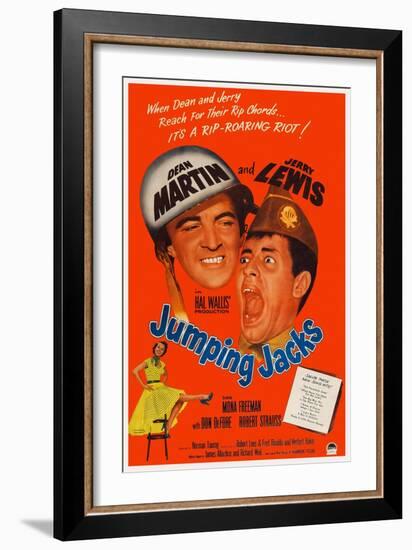 Jumping Jacks, Dean Martin, Jerry Lewis, Mona Freeman, 1952-null-Framed Art Print
