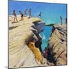 Jumping Off the Rocks, Plates, Skiathos, 2015-Andrew Macara-Mounted Giclee Print