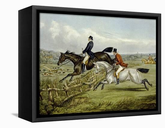 Jumping, Plate from 'The Right and the Wrong Sort', in Fores Hunting Sketches, Engraved by John…-Henry Thomas Alken-Framed Premier Image Canvas