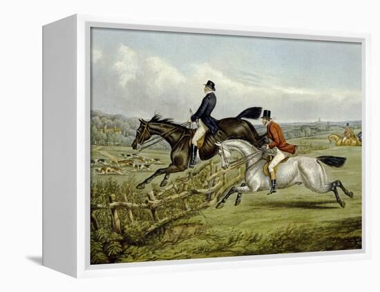 Jumping, Plate from 'The Right and the Wrong Sort', in Fores Hunting Sketches, Engraved by John…-Henry Thomas Alken-Framed Premier Image Canvas