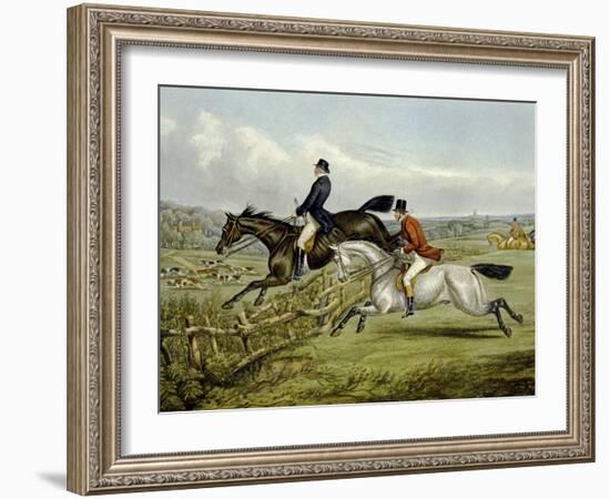 Jumping, Plate from 'The Right and the Wrong Sort', in Fores Hunting Sketches, Engraved by John…-Henry Thomas Alken-Framed Giclee Print