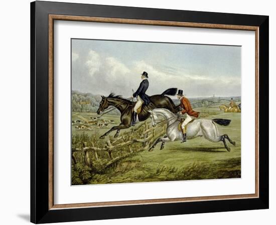 Jumping, Plate from 'The Right and the Wrong Sort', in Fores Hunting Sketches, Engraved by John…-Henry Thomas Alken-Framed Giclee Print