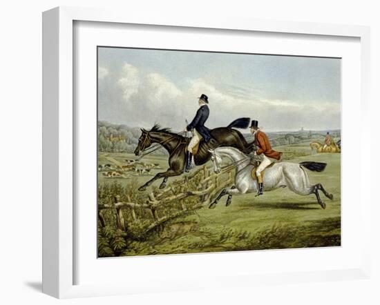 Jumping, Plate from 'The Right and the Wrong Sort', in Fores Hunting Sketches, Engraved by John…-Henry Thomas Alken-Framed Giclee Print