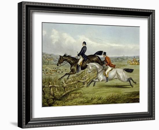 Jumping, Plate from 'The Right and the Wrong Sort', in Fores Hunting Sketches, Engraved by John…-Henry Thomas Alken-Framed Giclee Print