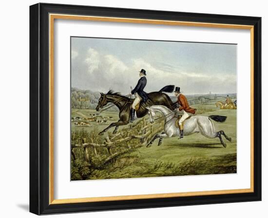 Jumping, Plate from 'The Right and the Wrong Sort', in Fores Hunting Sketches, Engraved by John…-Henry Thomas Alken-Framed Giclee Print