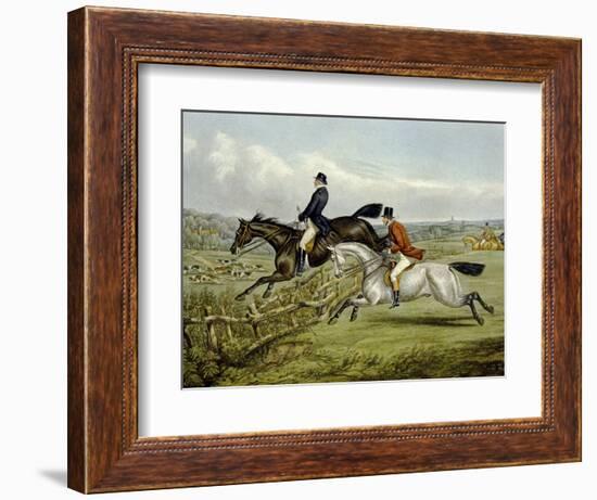 Jumping, Plate from 'The Right and the Wrong Sort', in Fores Hunting Sketches, Engraved by John…-Henry Thomas Alken-Framed Giclee Print