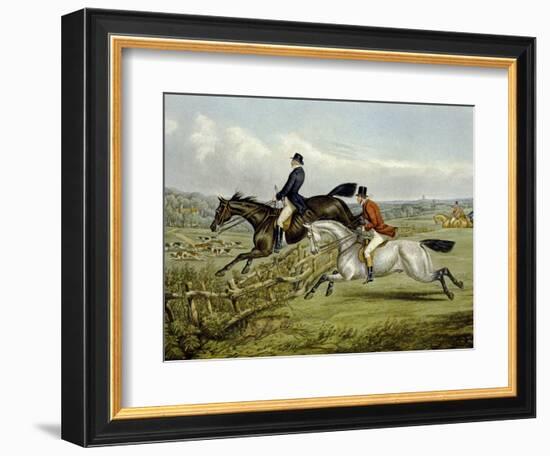 Jumping, Plate from 'The Right and the Wrong Sort', in Fores Hunting Sketches, Engraved by John…-Henry Thomas Alken-Framed Giclee Print