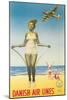 Jumping Rope on Beach-null-Mounted Art Print