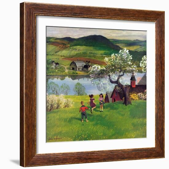 "Jumping Rope Under the Apple Tree", April 25, 1953-John Clymer-Framed Giclee Print