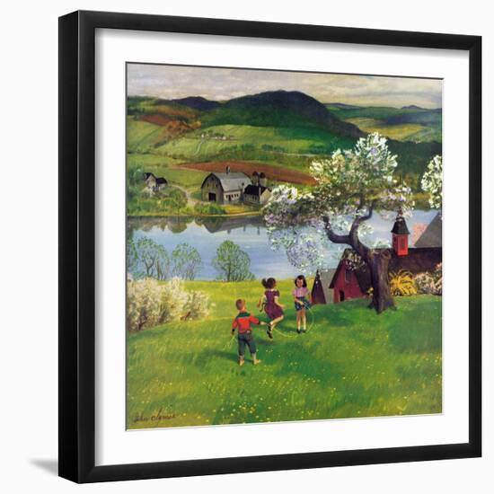 "Jumping Rope Under the Apple Tree", April 25, 1953-John Clymer-Framed Giclee Print