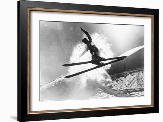 Jumping Skier 1930S-null-Framed Photographic Print