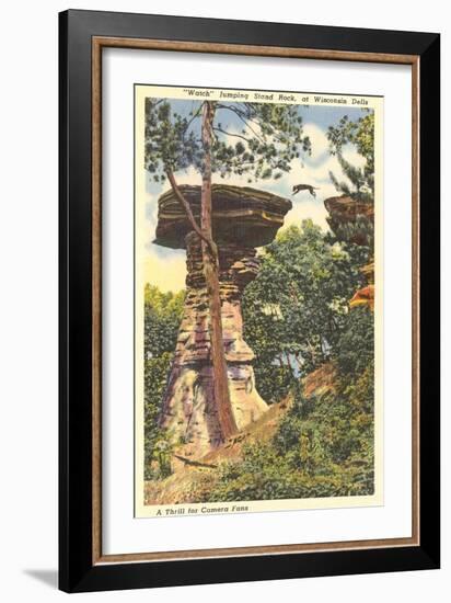 Jumping Stand Rock, Wisconsin Dells-null-Framed Premium Giclee Print