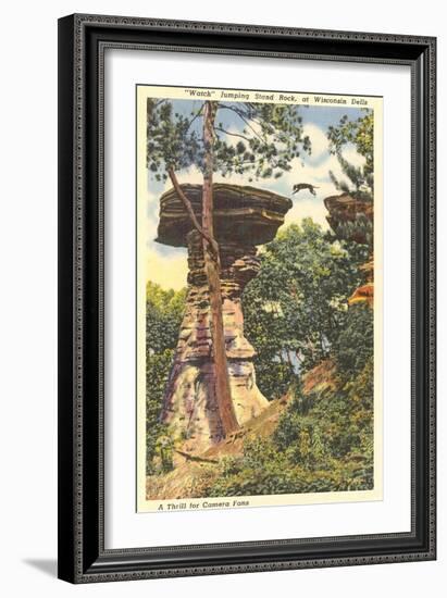 Jumping Stand Rock, Wisconsin Dells-null-Framed Premium Giclee Print