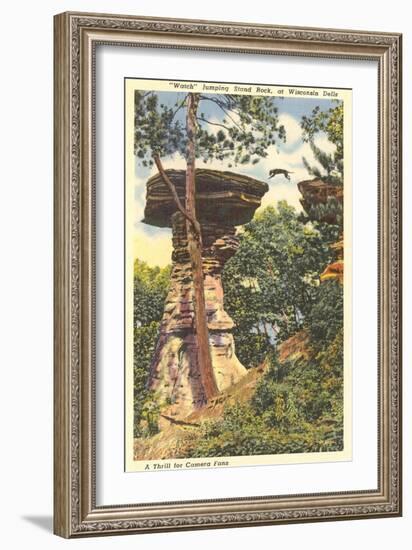 Jumping Stand Rock, Wisconsin Dells-null-Framed Art Print