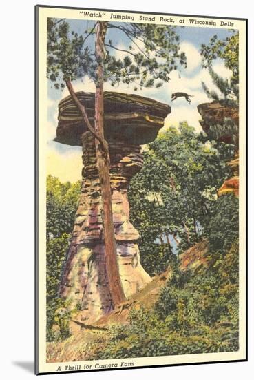 Jumping Stand Rock, Wisconsin Dells-null-Mounted Art Print