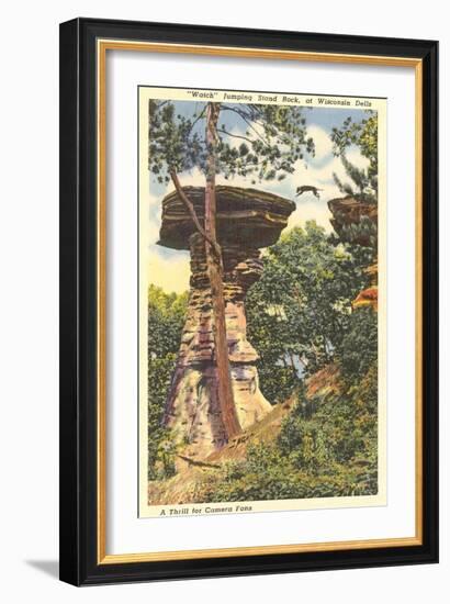 Jumping Stand Rock, Wisconsin Dells-null-Framed Art Print