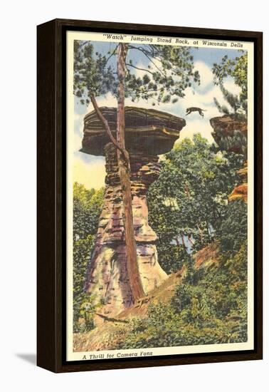 Jumping Stand Rock, Wisconsin Dells-null-Framed Stretched Canvas