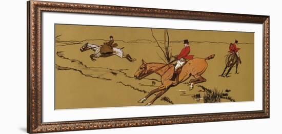 Jumping the Brook-Cecil Aldin-Framed Premium Giclee Print